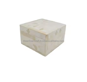 Caja de joyería duradera hecha a mano cuadrada de epoxi con incrustaciones de hueso, regalo para el día de la Madre, Día del Padre, cumpleaños, Negocio de artesanía artesanal - Product Image 1