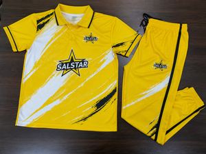 Uniforme de Cricket para Hombre, Camiseta Polo Sublimada Amarilla y Blanca y Pantalones, Ropa Deportiva Transpirable para Partidos y Entrenamientos, para Todas las Temporadas - Product Image 5