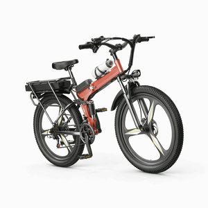 Bicicleta eléctrica de montaña plegable de 26 pulgadas, batería de litio de 48V y 8Ah, bicicleta eléctrica de 21 velocidades con doble amortiguación para adultos - Product Image 3