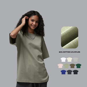 T-shirt d'été de haute qualité 220g respirant anti-plis uni couleur unie streetwear personnalisé à manches courtes coupe classique 100% coton biologique - Product Image 2