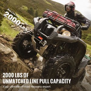 Verricello Elettrico con Cavo in Acciaio a 7 Fili da 5/32 X 39 ft, Capacità di Trazione 2000 lb, 12V DC per ATV/UTV - Product Image 2