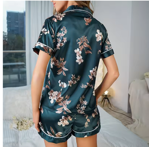 Ensemble pyjama 2 pièces pour femme – Chemise boutonnée à manches courtes et short, vêtements de nuit et de détente confortables et décontractés - Product Image 3