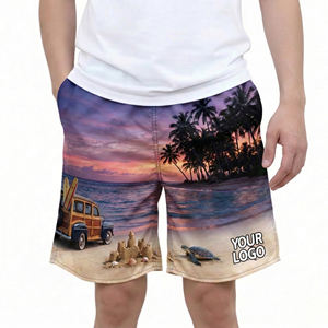 กางเกงว่ายน้ำชายพิมพ์ลายเสือดาว เอวยางยืด โพลีเอสเตอร์ ระบายอากาศ แห้งเร็ว เหมาะสำหรับใส่ชายหาด ลำลอง ใส่สบาย พร้อมโลโก้สั่งทำได้ - Product Image 1