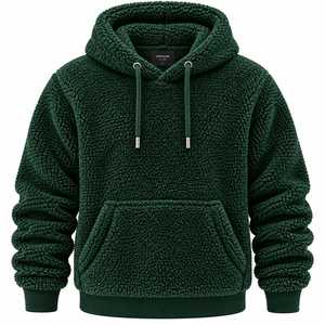 ASKIM IMPEX Greebn Hooded Fleece Sweatshirt Casual Pocket Design Unisex Winter Wear <b>Men's</b> <b>Hoodies</b> & Sweatshirts - Product Image 1
