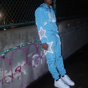 Custom Streetwear Nylon Windbreaker <b>Jacket</b> and Split Shorts Set <b>Summer</b> Water Resistant <b>Men's</b> Tracksuit - Product Image 4