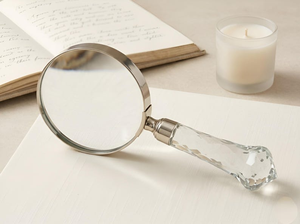 Loupe de lecture élégante avec poignée en cristal de luxe, accessoire de bureau original, cadeau d'anniversaire ou de Noël - Product Image 2