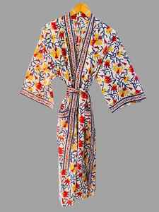 Floral Cotton Kimono <b>Robe</b> With Stripe Belt For Women Spa Dressing Gown Bulk Order Hotel Resort Boutique <b>Bridesmaid</b> - Product Image 5