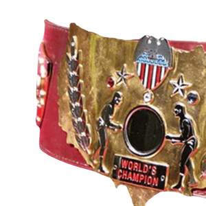 Cinturón de Campeón Mundial de Lucha Libre, Correa Roja, Diseño con Placa Dorada, Edición de Colección, Cinturones de Título Premium - Product Image 3
