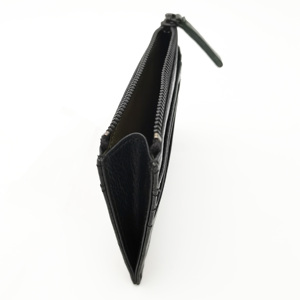 Highly Recommended Castello Genuine Leather Cowhide ID <b>Card</b> <b>Holder</b> <b>Wallet</b> Black Washed Vintage Tone Zipper Closure Polyester - Product Image 3