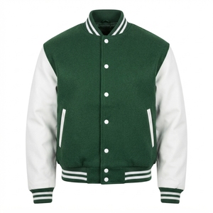 Custom Wool Varsity Bomber <b>Jacket</b> Men's <b>Winter</b> Letterman <b>Jacket</b> Fleece Lined Cotton Canvas Baseball <b>Jacket</b> OEM ODM Logo - Product Image 2