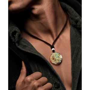 Natural Crystal Necklace with 30-Inch Adjustable <b>Rope</b> <b>Chain</b> for Men & Boys-Rhodium Plated Rose Quartz Amethyst & Quartz - Product Image 1