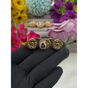 <b>Indian</b> Ethnic Artificial Jewellery Pooja Heritage Adjustable <b>Ring</b> for Casual Style - Product Image 3
