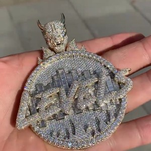 จี้ตัวอักษรแบบกำหนดเองสุดหรู ประดับเพชรโมอิสซาไนต์ VVS เงินแท้ 925 ชุบทอง 18K สไตล์ฮิปฮอป - Product Image 2