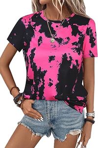 Camisetas de Talla Grande para Mujer con Estampado Tie Dye, Casuales, con Patrón Sólido, Blanqueadas, Modernas, Sublimadas por Transferencia de Calor - Product Image 2