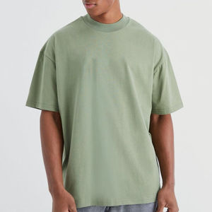 Camiseta de Verano para Hombre, Personalizable con Logotipo, 100% Algodón, Estilo Urbano, Corte Holgado, Hombros Caídos - Product Image 1