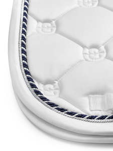 Ensemble de tapis de selle de dressage blanc PORTACE ENTERPRISES, 2 pièces, matelassé en coton et polyester, garniture marine, sangles d'emballage légères pour - Product Image 2