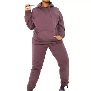 <b>Women</b> Heavyweight Cotton Tracksuit Custom 380g Hoodie Jogger Set Streetwear Winter Zipper Hooded Wholesale Premium <b>Sweat</b> <b>Suit</b> - Product Image 1