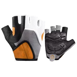 Gants de cyclisme mi-doigts antidérapants unisexes d'été en polyester avec fermeture auto-agrippante Rouge Noir Blanc Gris - Product Image 3