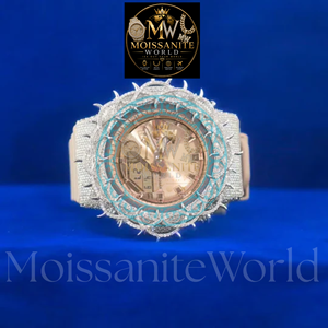 Luxury Unisex Quartz Alloy Watch VVS Diamond Accents Sapphire <b>Crystal</b> Square Analog-Digital Display Date Function 10 Bar <b>Water</b> - Product Image 2