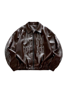 Chaqueta Bomber de Cuero Genuino para Hombre, Logotipo Personalizado, Alta Calidad, Cuello Camisero, Cierre de Cremallera, Diseño Bordado - Product Image 6