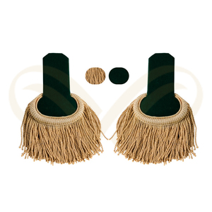 Epaulettes Personalizadas con Flecos Metálicos Dorados y Ajuste Regulable para Uso Ceremonial, Pliegues para Hombros - Product Image 4