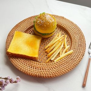 Set de table tressé fait main en matériaux naturels, écologique, pour la décoration de table de salle à manger, idéal pour la cuisine, l'hôtellerie et la restauration - Product Image 2