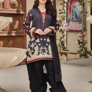 Ensemble de costume 3 pièces en soie pour femme, style pakistanais, personnalisé, collection 2026, décontracté, luxueux, brodé et imprimé, vente en gros - Product Image 1