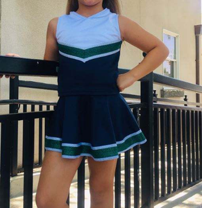 Uniforme de cheerleading personnalisé, couleurs et logo sur mesure, tissu 320g, nouveau design, vente en gros, haute qualité, uniforme de cheerleading sans manches pour adultes - Product Image 6