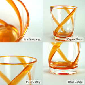 [Holar] Taiwan Made Vintage Amber Swirl Stripes Design Reusable Shatterproof 15oz <b>Plastic</b> <b>Cups</b> for Outdoor Party Poolside - Product Image 4