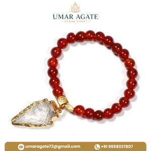 Natural Gemstone <b>Amethyst</b> Agate Crystal Beaded <b>Bracelet</b> Gold Tone Round Bead Trendy Jewelry for Gift and Daily Wear - Product Image 2