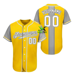 Servicio OEM de Vantex Sports, Jersey de Béisbol Personalizado para Hombre Adulto, Sublimación con Impresión Digital, Poliéster, Patrón Negro y Dorado, Manga Corta - Product Image 3