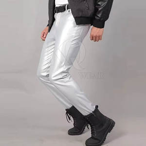 Pantalon en cuir pour homme de qualité supérieure, confortable, en cuir souple, coutures durables, parfait pour le travail au bureau et les tenues de soirée. - Product Image 5