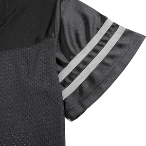 Maillot de football unisexe à col en V en maille, manches longues, respirant, en polyester, vêtement de sport pour adulte, coupe régulière, personnalisable sur le devant, séchage rapide - Product Image 4