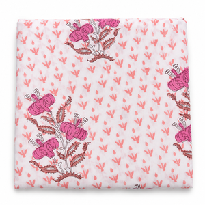 Tissu en voile de coton peigné 60S/60S léger, imprimé à la main par bloc, motif floral, 90 GSM, unisexe, par Pinksa Fashion - Product Image 3