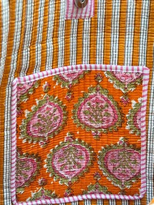 Bolsa de Mano de Algodón Kantha Floral Hecha a Mano, Bolsa de Compras Ligera, Bolsa de Viaje Ecológica Reutilizable de Gran Capacidad para Mujer, Uso Casual - Product Image 3