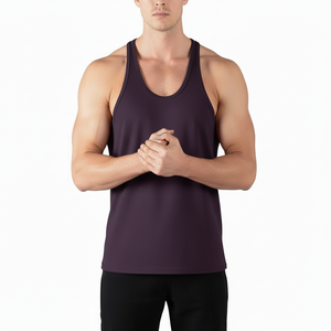 Wholesale Custom <b>Men's</b> Athletic Gym Workout Tank Top Breathable Fitness Training <b>Singlets</b> Quick Dry Casual Plus Size Sports Wear - Product Image 4