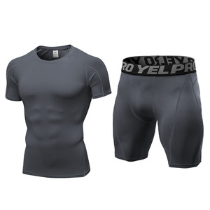 <b>Men's</b> Lightweight Athletic <b>Compression</b> Shorts Set Quick-Drying Yoga <b>Shirts</b> and Shorts Suit <b>for</b> Summer Workouts - Product Image 2