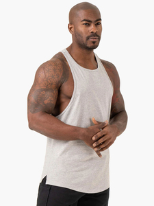 Custom <b>Men's</b> Logo Ribbed Gym <b>Men</b> Tank Top Heavyweight Cotton Muscle Sleeveless Running <b>Stringer</b> Fitness Sports Workout <b>Vest</b> - Product Image 3
