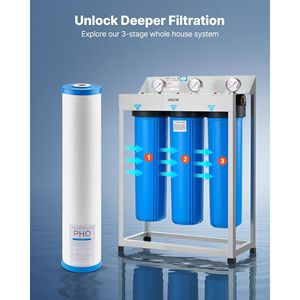 Cartuccia di Ricambio per Filtro Acqua Domestico 4.5'' x 20'' con Inibitore di Calcare a Polifosfato e Blocco di Carbone per Tutta la Casa - Product Image 6