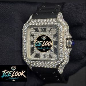 นาฬิกาข้อมือผู้ชาย ICELOOK หรูหรา ดีไซน์สี่เหลี่ยม หน้าปัดควอตซ์ ตัวเรือนสแตนเลส สายหนัง ขนาด 40 มม. กระจกแซฟไฟร์ เรืองแสง หน้าปัดอนาล็อก - Product Image 2