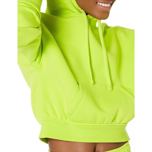 Sudadera con Capucha Verde Neón para Mujer Talla Grande, Sudadera con Capucha de Manga Larga, Informal, Sólida, para Otoño - Product Image 3