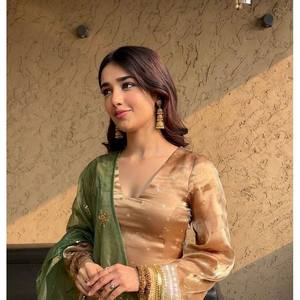 Beautiful <b>Silk</b> Salwar Kameez Party Wear Top and Bottom with Dupatta - Product Image 6