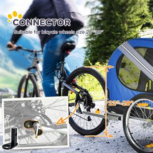 Rimorchio per Bicicletta per Cani Azzurro/Grigio con 3 Ingressi, Ruote Fuoristrada e Rete di Protezione per Viaggi Sicuri con Animali Domestici - Product Image 6