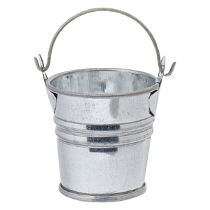 Seau en métal galvanisé au design fantastique avec poignées, mini seaux en acier pour la décoration de jardin et finition argentée à prix avantageux - Product Image 2