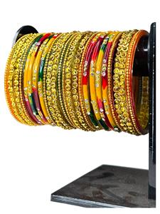 Meilleures ventes : Ensemble de bracelets multicolores en verre imitation perle plaqué or, design 2026, tendance, pour femme, idéal pour mariage et cérémonies. - Product Image 1