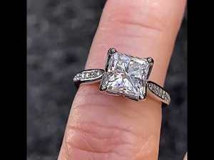 Bague de fiançailles classique et élégante en or massif 10K 14K 18K avec diamant de laboratoire Princess Tulip Cathedral, certifiée IGI, pour femme - Product Image 6