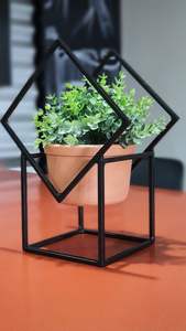 Support à plantes en métal Beauty Panda Teak pour intérieur/extérieur, maison, jardin, balcon, salon, décoration - Product Image 6