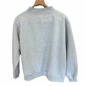 Parke Heavyweight Oversized Women's <b>Mock</b> <b>Neck</b> Sweatshirt Custom Chenille Letter Embroidery Cotton Factory OEM Supplier - Product Image 2