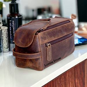 Genuine Cowhide Leather <b>Toiletry</b> Bag Men Travel Grooming Organizer Waterproof <b>Storage</b> Bag LTB-0133 - Product Image 6