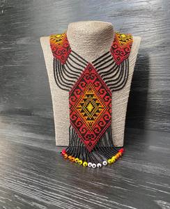 สร้อยคอลายนกอินทรีประดับลูกปัด งานฝีมือชนพื้นเมือง ลายชนเผ่า ของขวัญสไตล์โบโฮ ทำด้วยมือ วิซาริกา - Product Image 6